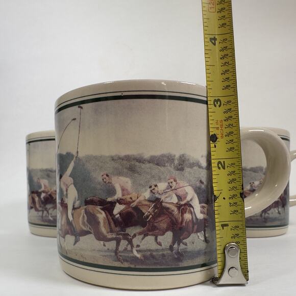 Ralph Lauren Polo Club Mug Cup set of 3 Japan, Horse Equestrian Sport 1980s VTG - Picture 7 of 12